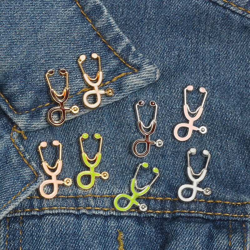 Doctors & Nurses Mini Stethoscope Pins