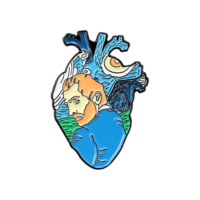 Anatomical Heart Enamel Pins Medical Anatomy Brooch Heart Neurology Pins