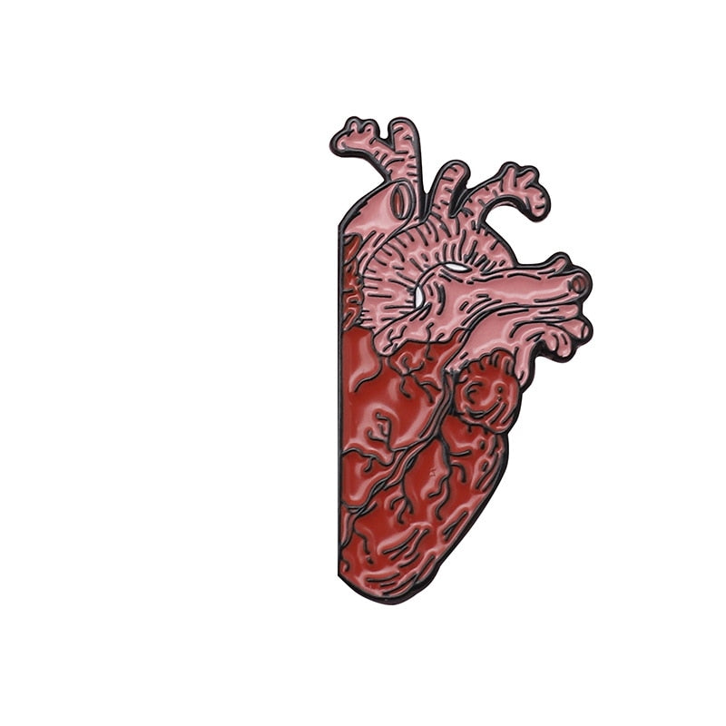 Anatomical Heart Enamel Pins Medical Anatomy Brooch Heart Neurology Pins