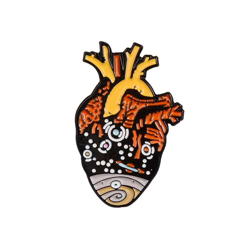 Anatomical Heart Enamel Pins Medical Anatomy Brooch Heart Neurology Pins