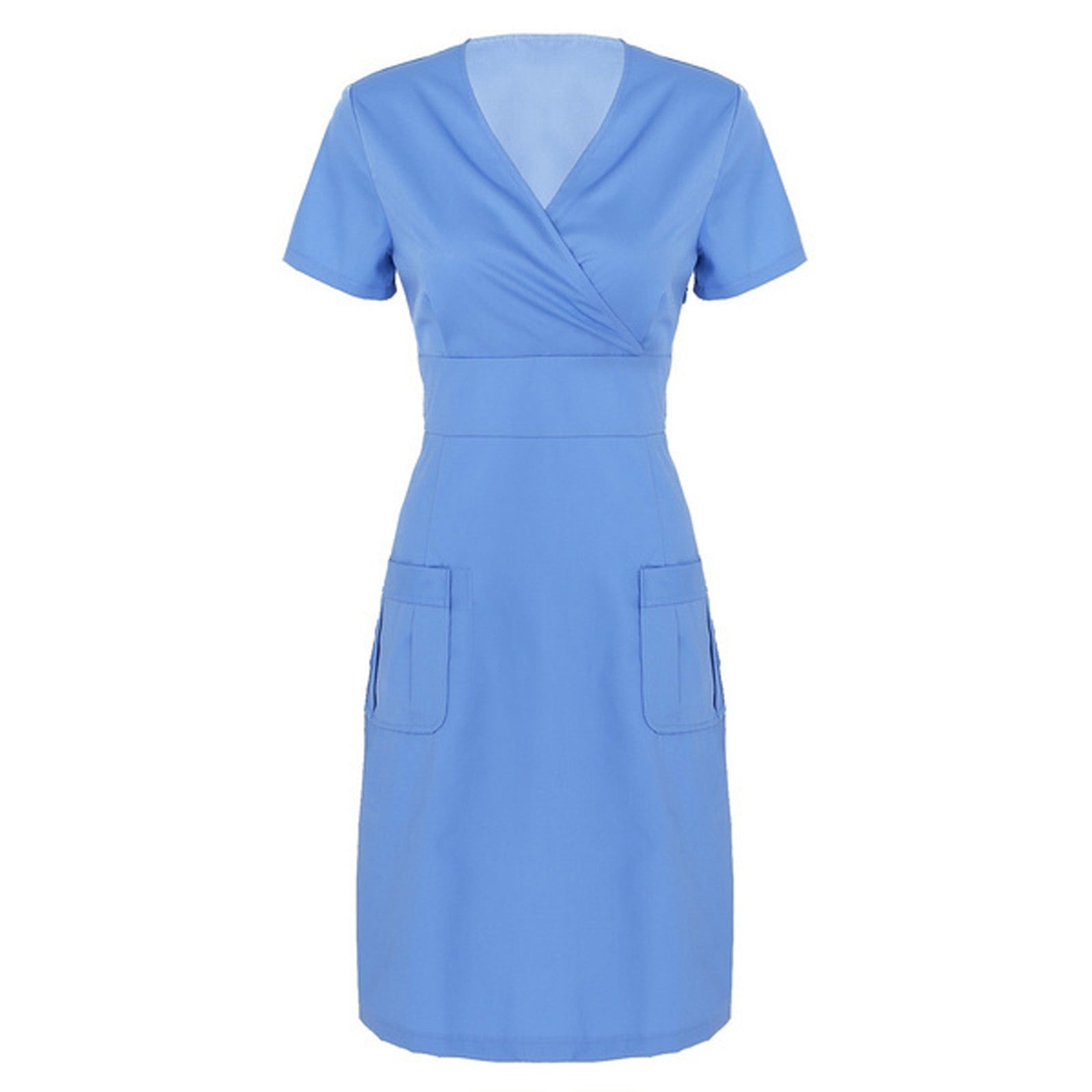 Women's Short Sleeve V-neck Scrub Dress – Simone Sales Women's Short Sleeve V-neck Scrub Dress – Simone Sales